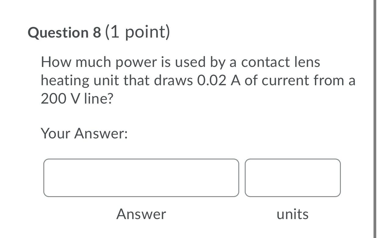 6 Q when first turned on. How much current does the hair