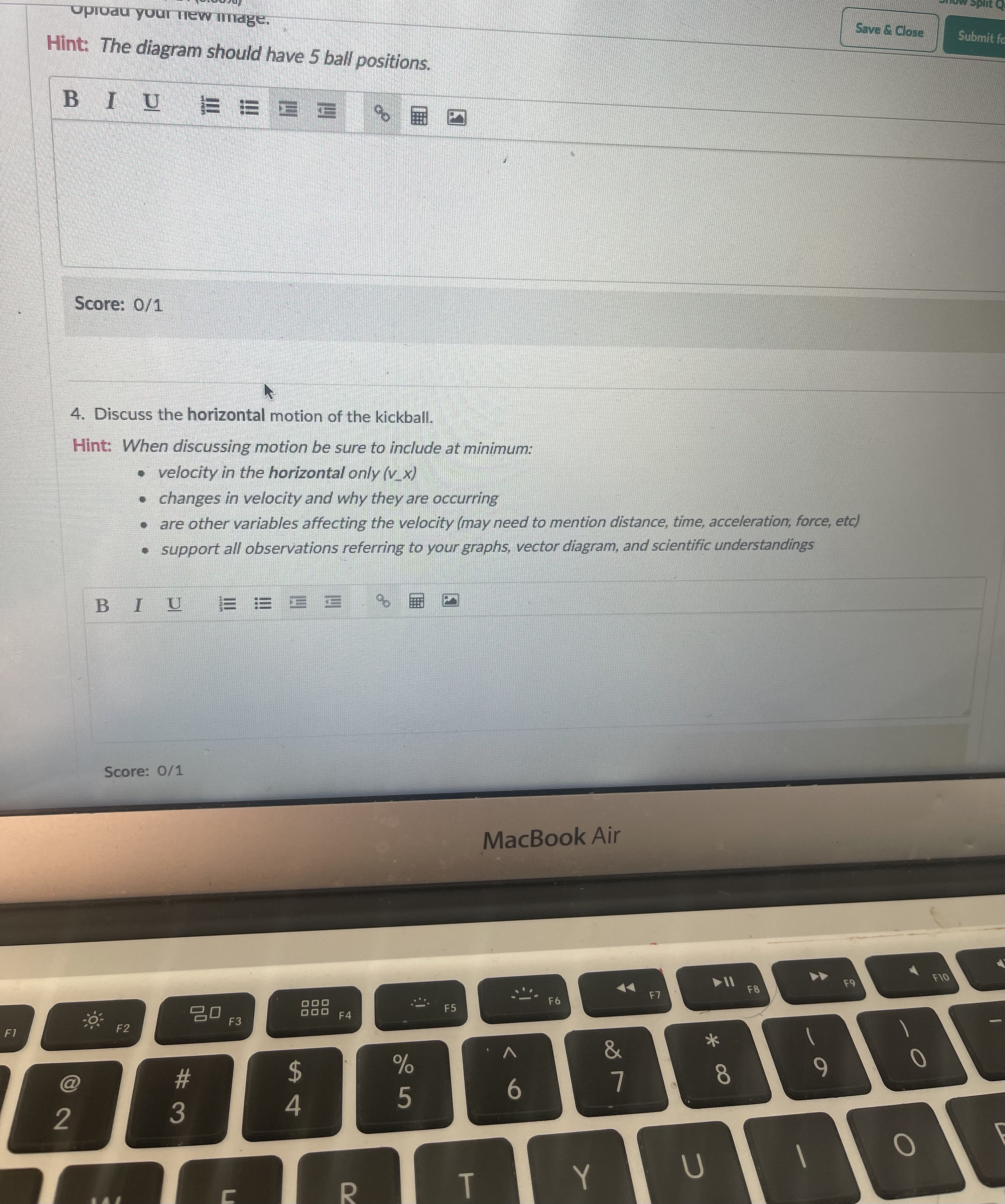 concepts. 1. Sketch a vector diagram of the kickball immediately after it