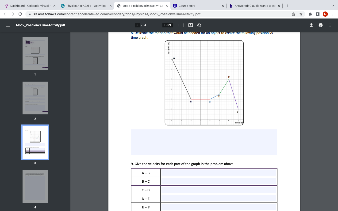of the object that would produce the following graph. What is its