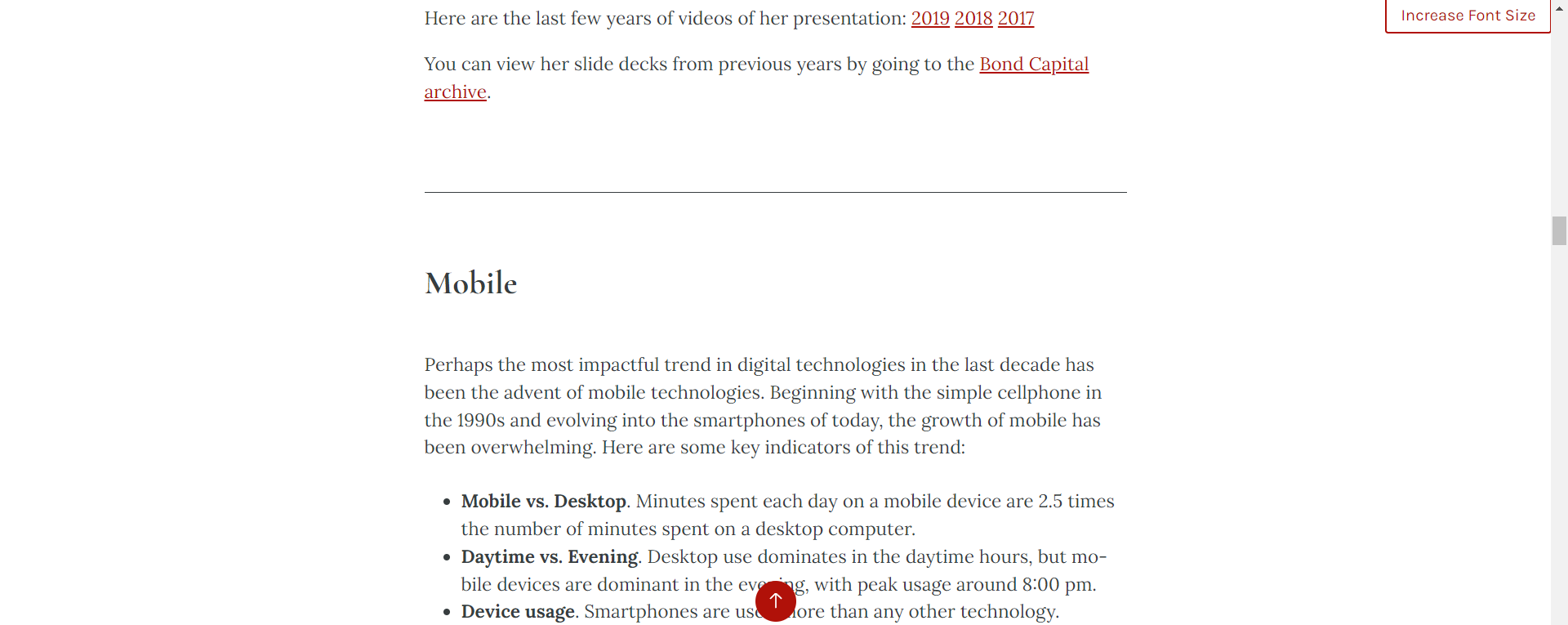 compared with tablet sales being \"10%. H Increase Font Size dropped 8.5%