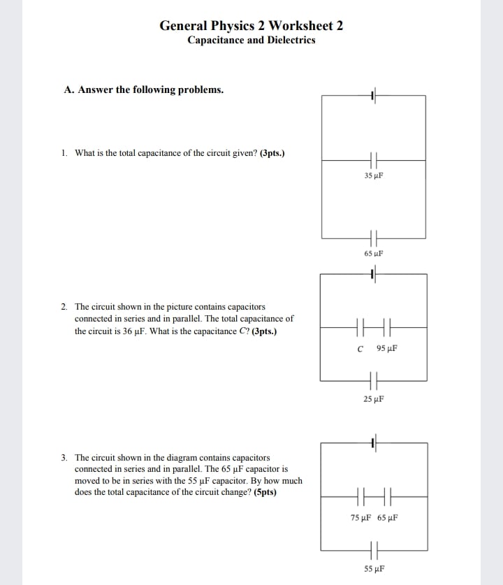 (3pts.) 35 UF 65 UF 2. The circuit shown in the picture