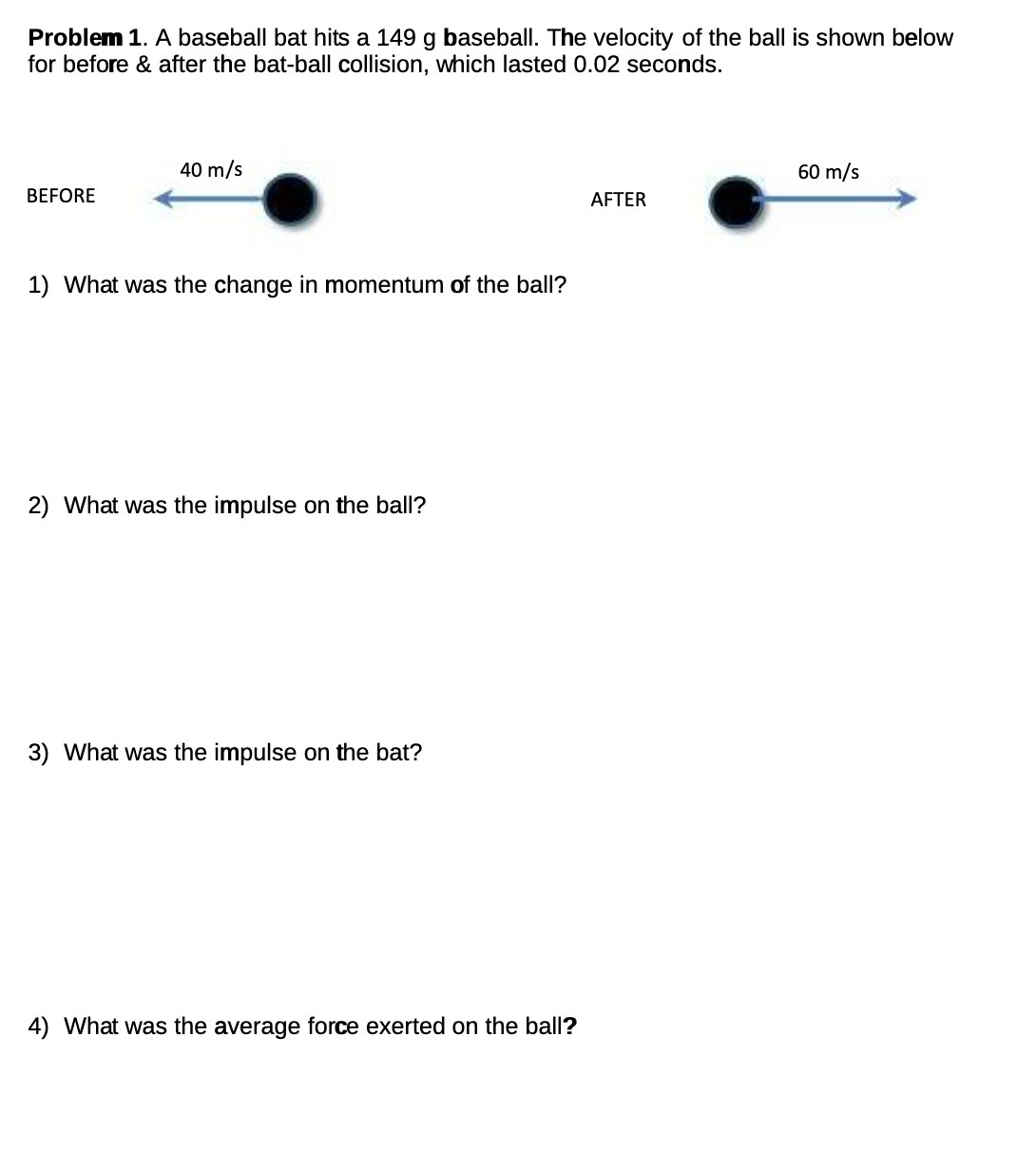 velocity of the ball is shown below for before & after the