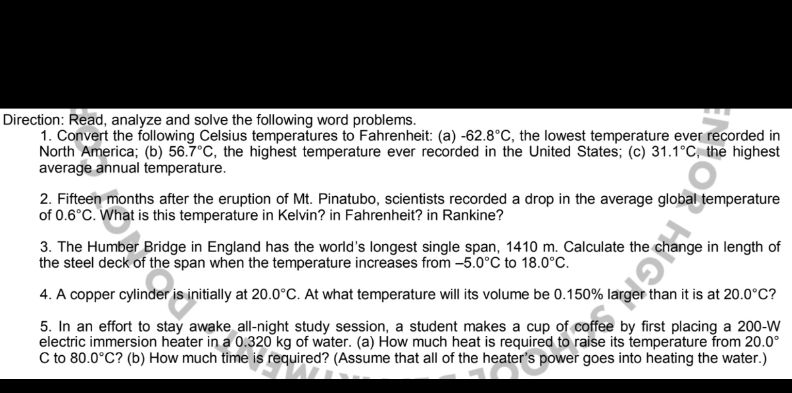 Direction: Read. analyze and solve the following word problems. 1. Convert