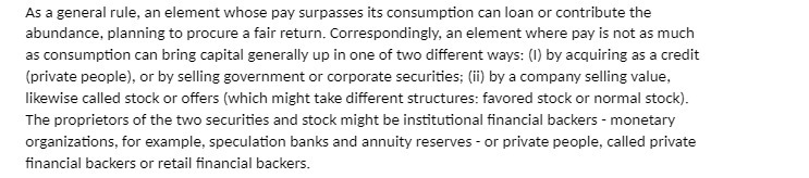  As a general rule, an element whose pay surpasses its consumption