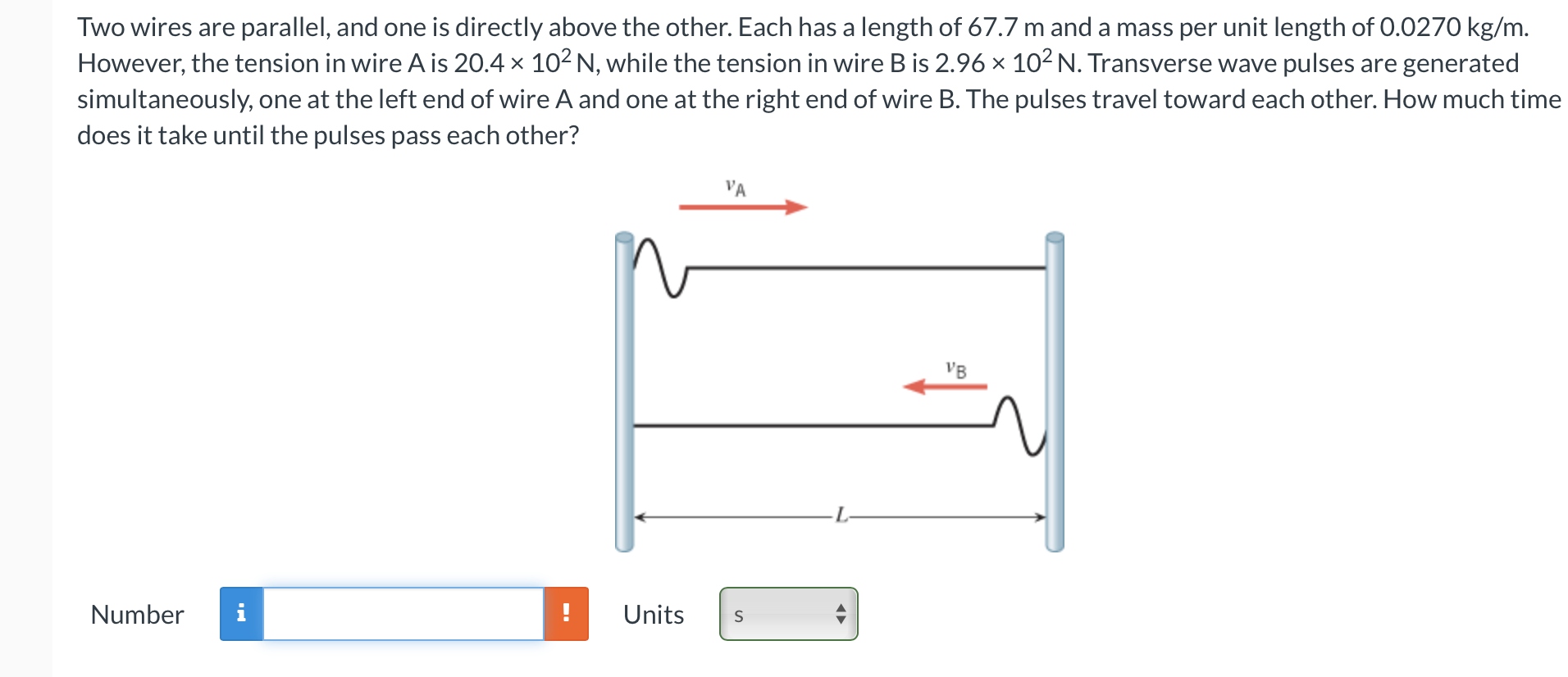 Each has a length of 67.7 m and a mass per unit