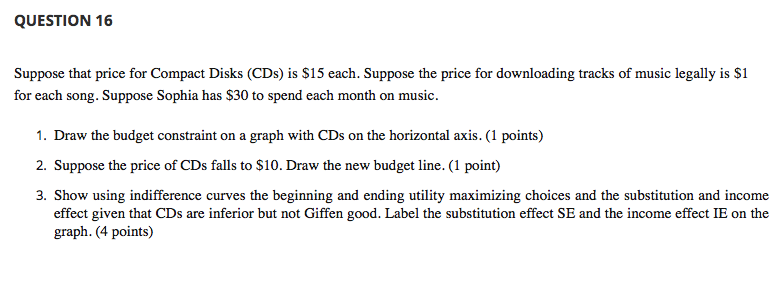 Please explain to me step by step. QUESTION 15 Suppose that price