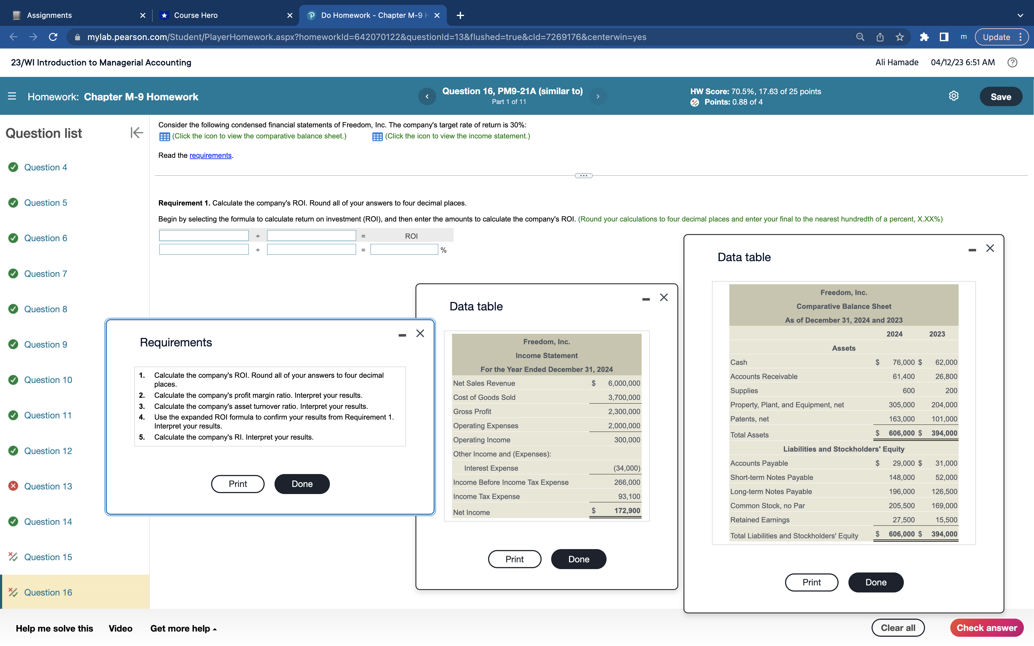 X C ^ mylab.pearson.com/Student/PlayerHomework.aspx?homeworkld=642070122&questionld=13&flushed=true&cld=7269176¢erwin=yes * 0 m Update : 23/WI Introduction to