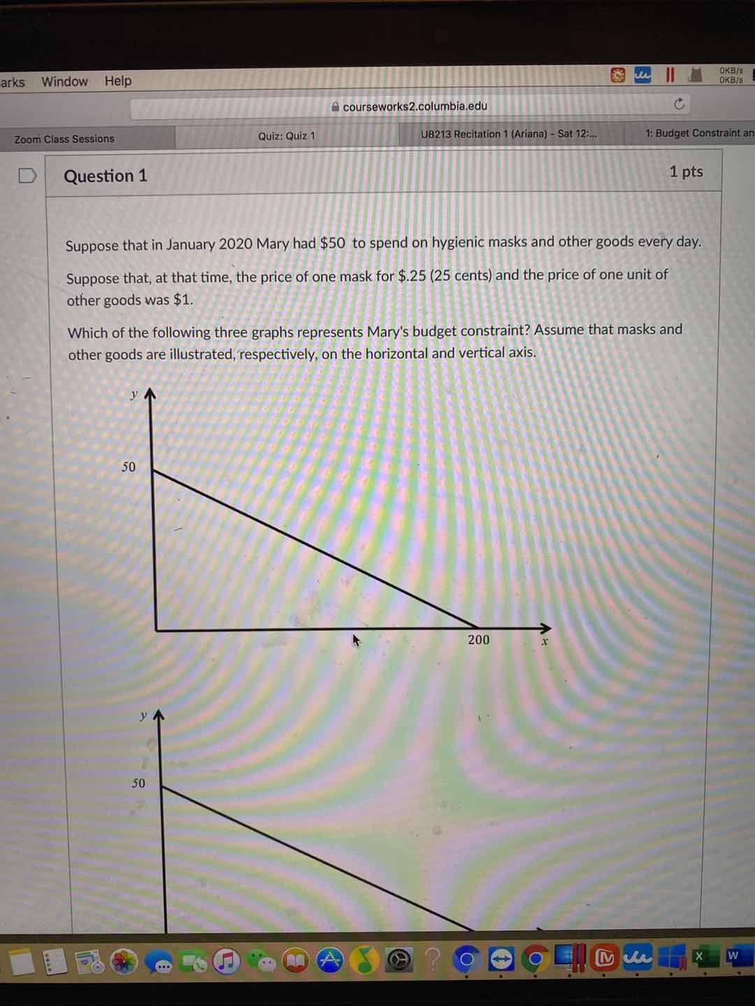 Mary's optimal choice? Mary would optimally consume more masks and fewer units