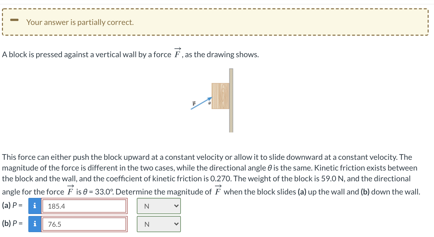 a force F , as the drawing shows. '51 O This force