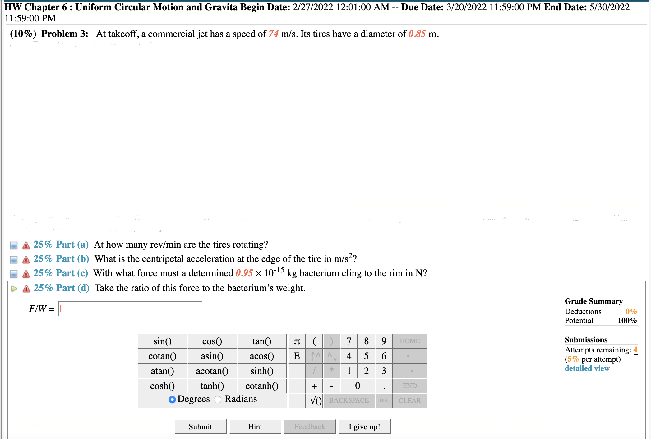 of the planet is R = 1.8 x 10' m. The mass