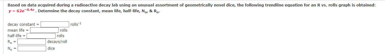 unusual assortment of geometrically novel dice, the following trendline equation for an