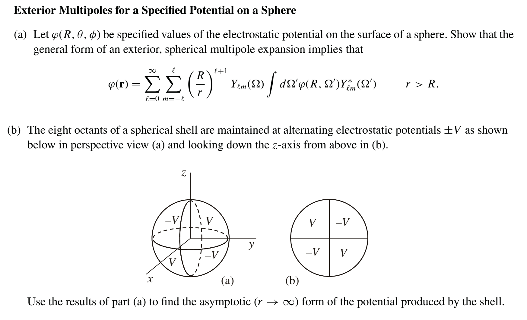 go(R, 6, ) be specied values of the electrostatic potential on the