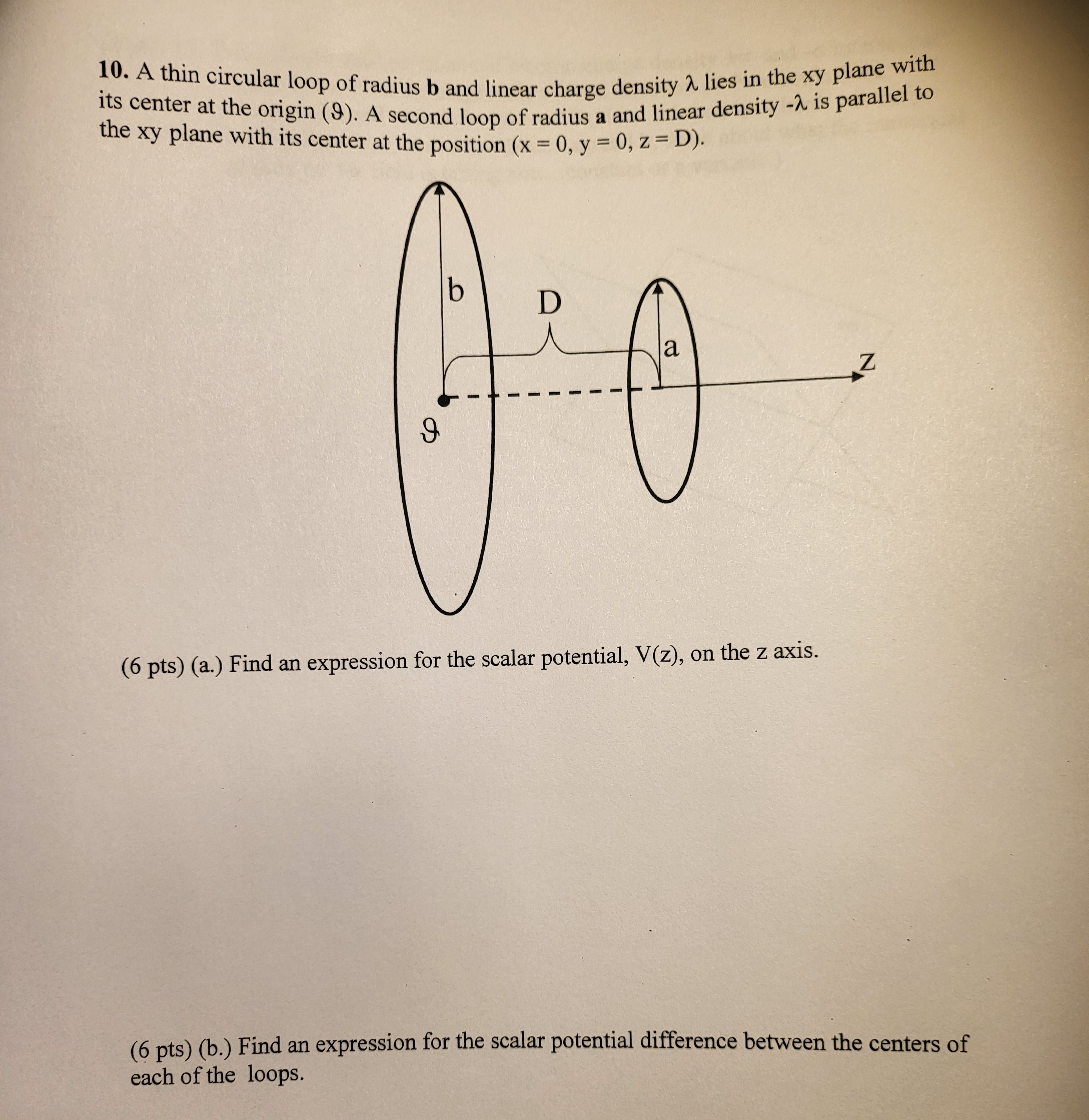 density 2 lies in the xy plane with its center at the