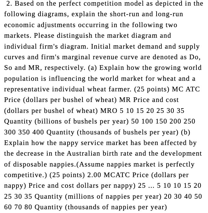 following diagrams, explain the short-run and long-run economic adjustments occurring in the