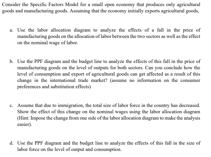 please help me with this question Consider the Specic Factors Model for