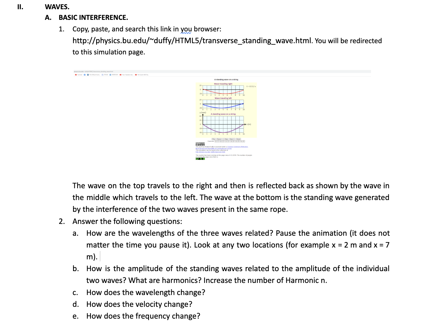  WAVES. A. BASIC INTERFERENCE. 1. Copy, paste, and search this link