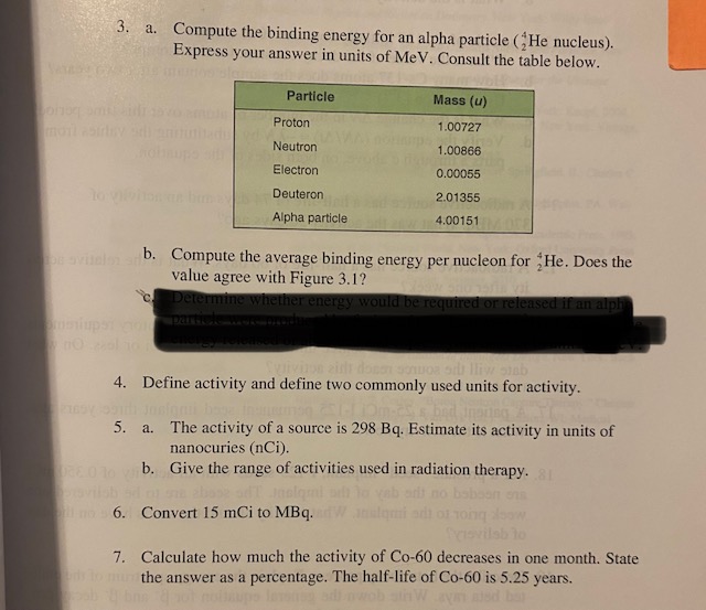 nucleus). Express your answer in units of MeV. Consult the table below.
