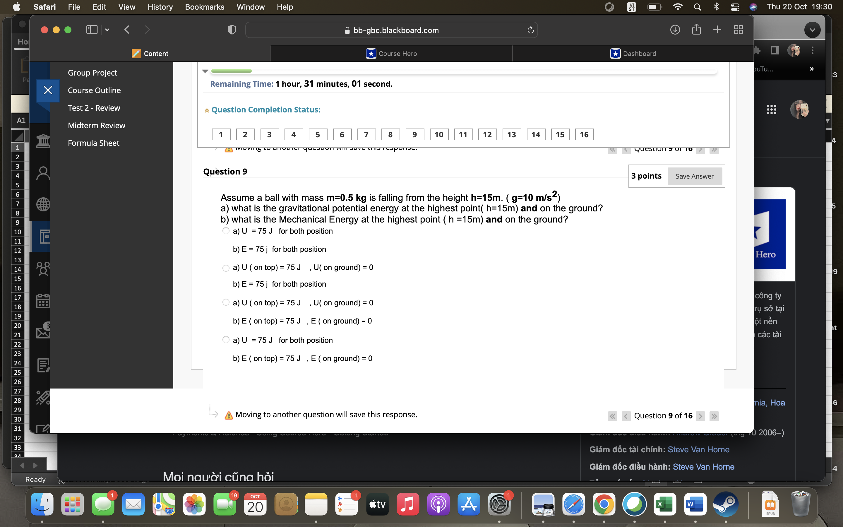 this assessment. Question 16 of 16 Question 16 2 points Save Answer