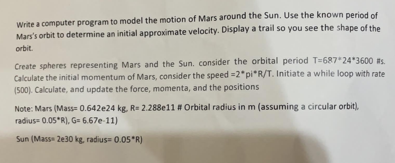 using Vpaytion and glowscript i need them in codes and stepsphys 172