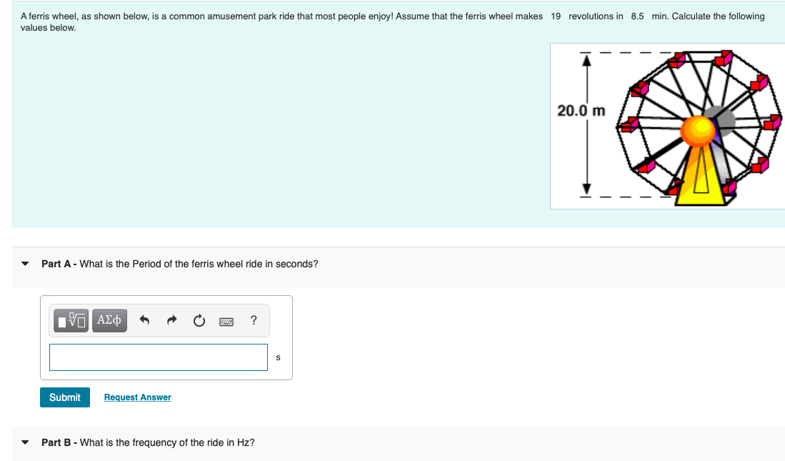 85 min. Calculate the following values below. V Part A - What