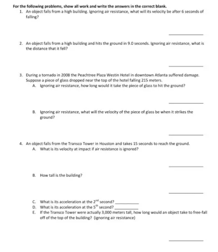 Answer the following with complete solutions. For the following problems, show all