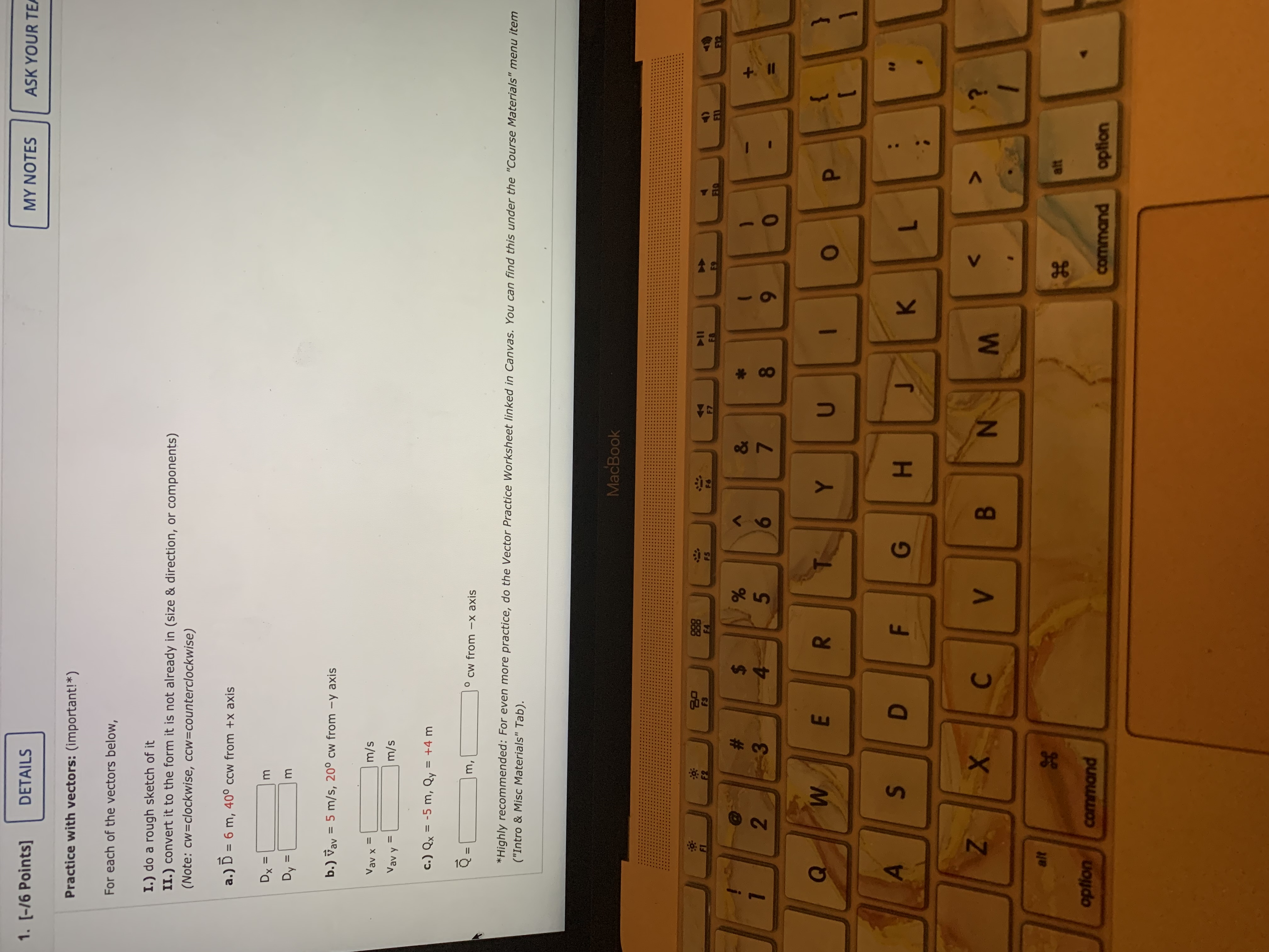  1. [-/6 Points] DETAILS MY NOTES ASK YOUR TE Practice with