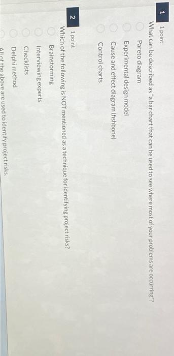  H 1 point What can be described as "a bar chart