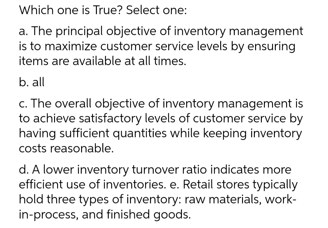 inventory management is to maximize customer service levels by ensuring items are