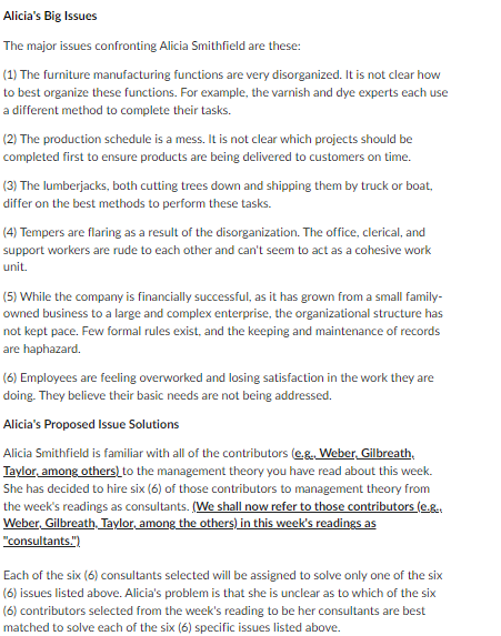 Custom Furniture developed specifically for this course. Your posting should answer the