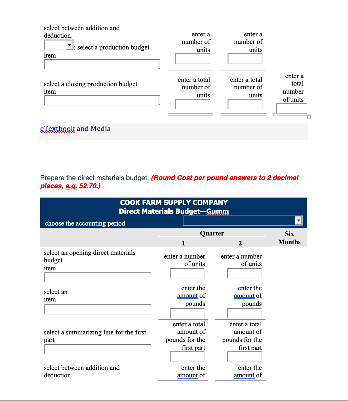pound and 6 pounds of Imat $1.50 per pound. 3. Desired inventory