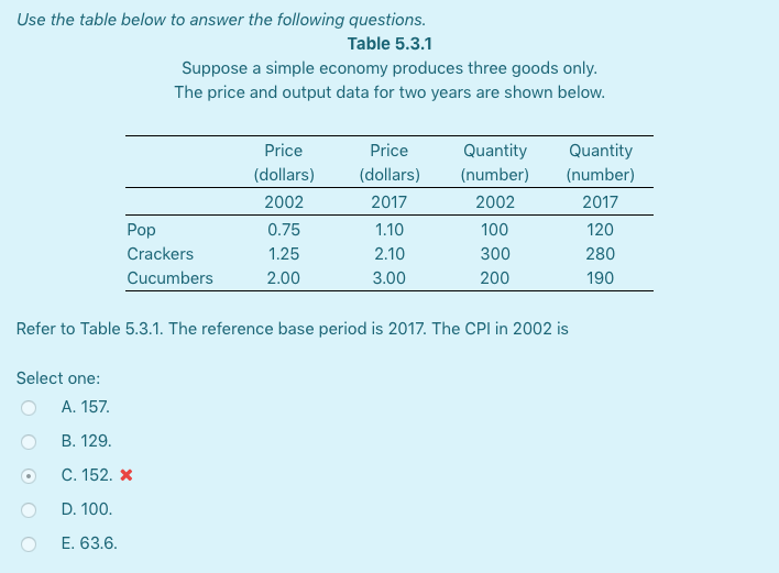  Use the table below to answer the following questions. Table 5.3.1