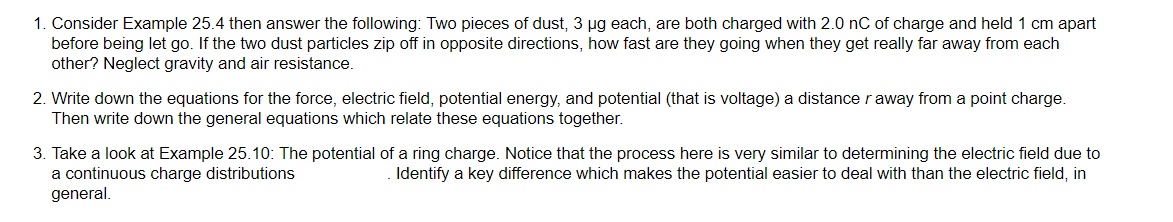 1. Consider Example 25.4 then answer the following: Two pieces of