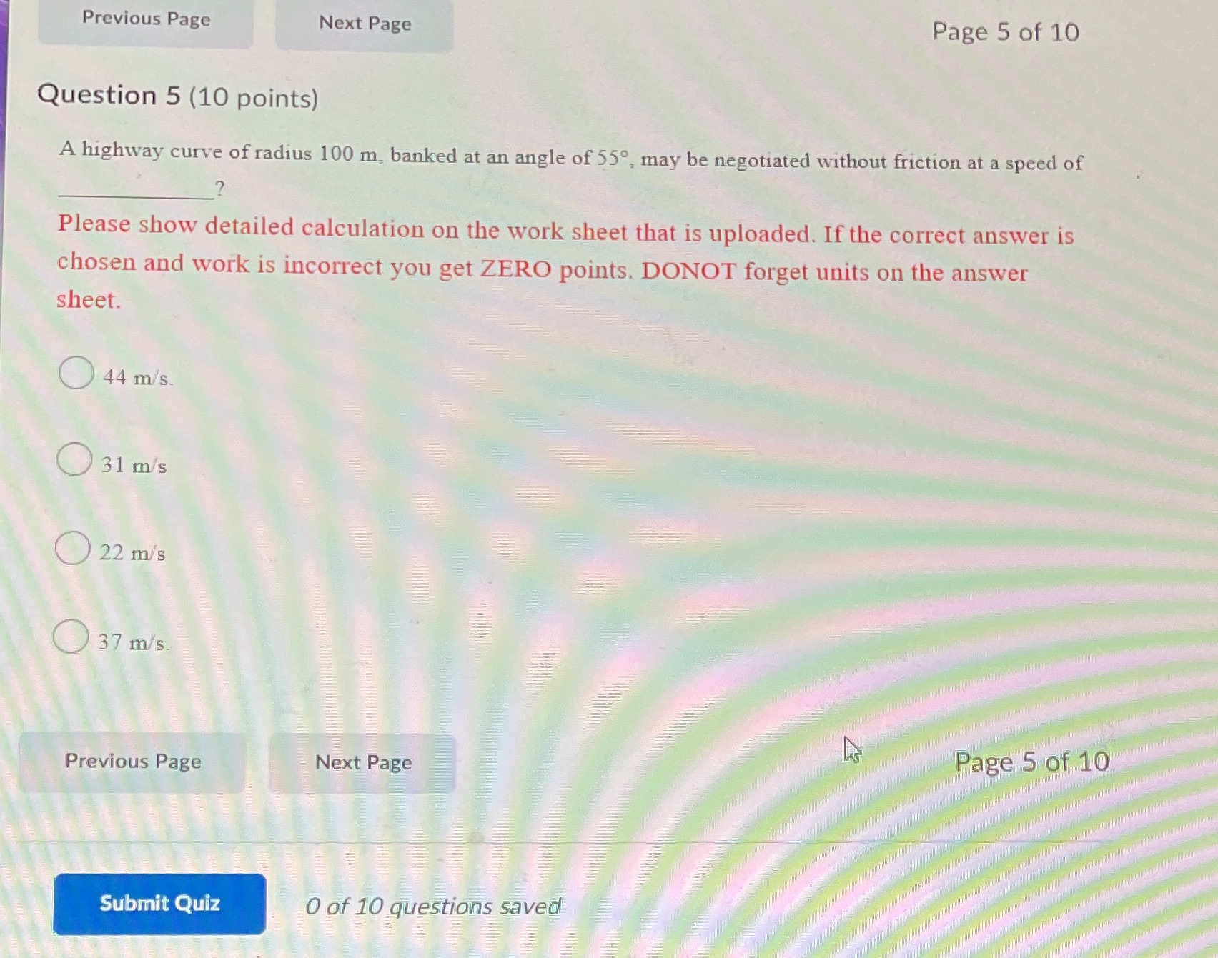 Answer question and show work please Previous Page Next Page Page 5