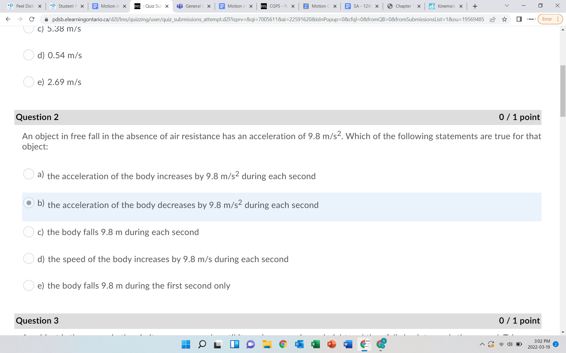  Peel Distri X P Student P x E Motion in X