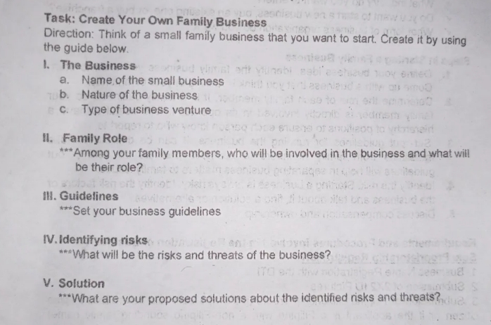 please read the direction in picture, thanks. Task: Create Your Own Family