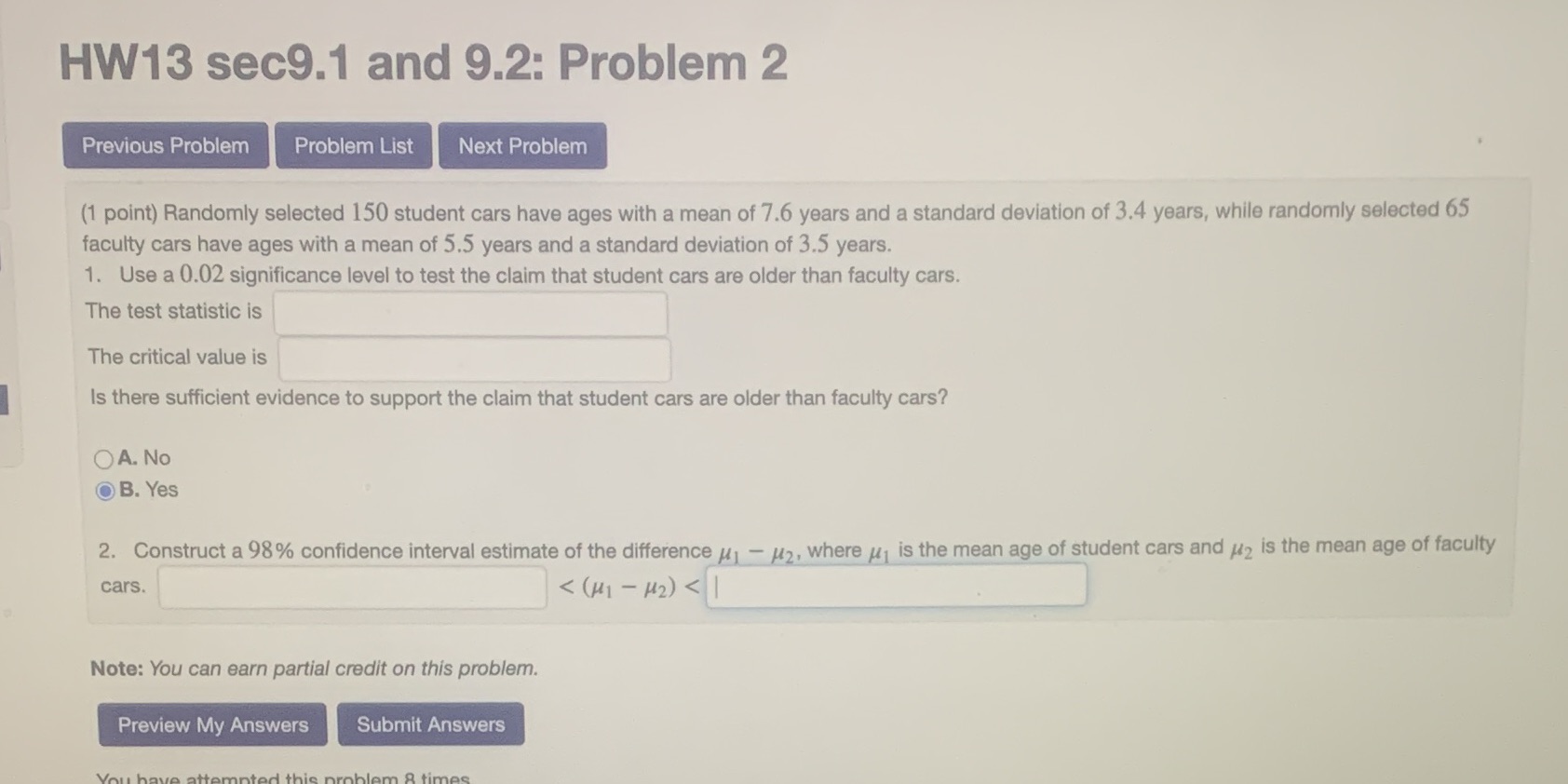  HW13 sec9.1 and 9.2: Problem 2 Previous Problem Problem List Next