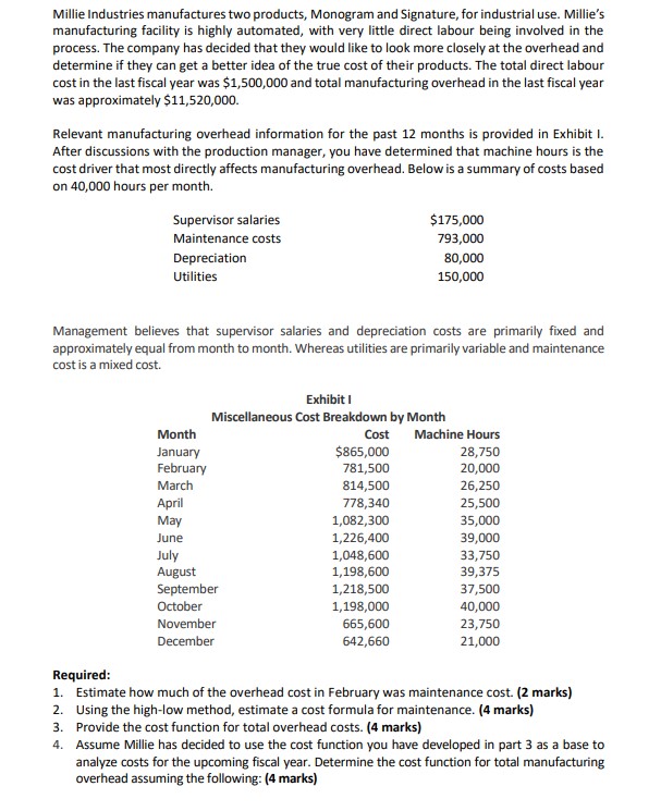 4.5% per month. 0 The fixed portion of maintenance cost: will increase