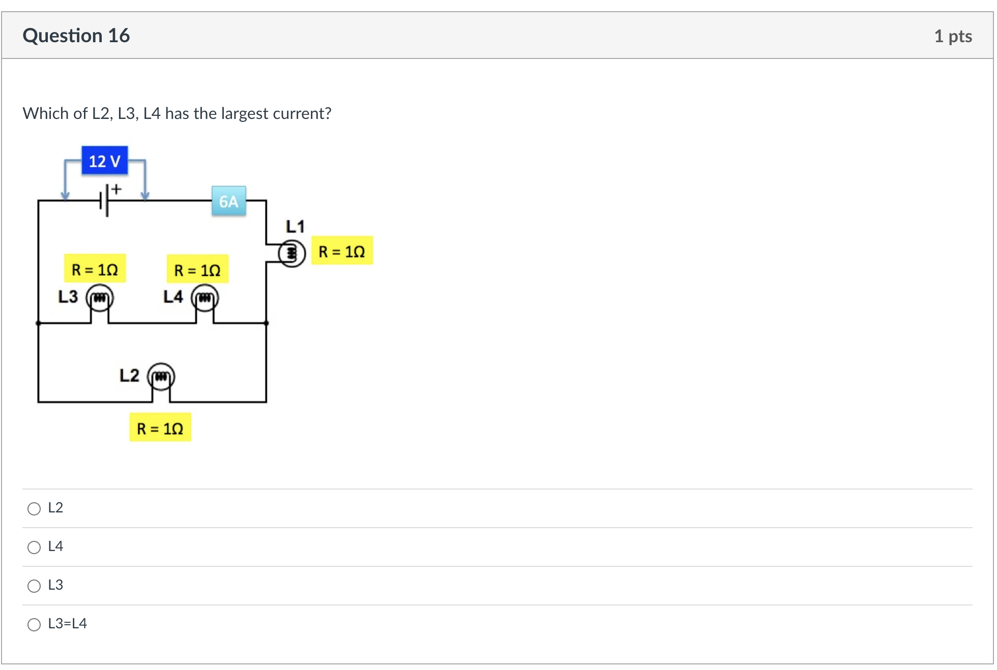 Find the total resistance and current through resistor 2. Q Total Resistance