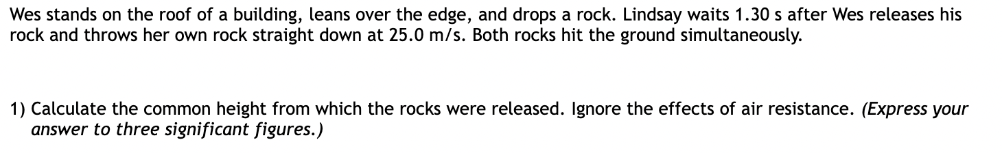 Please solve the problem with the following kinematic equations: Wes stands on