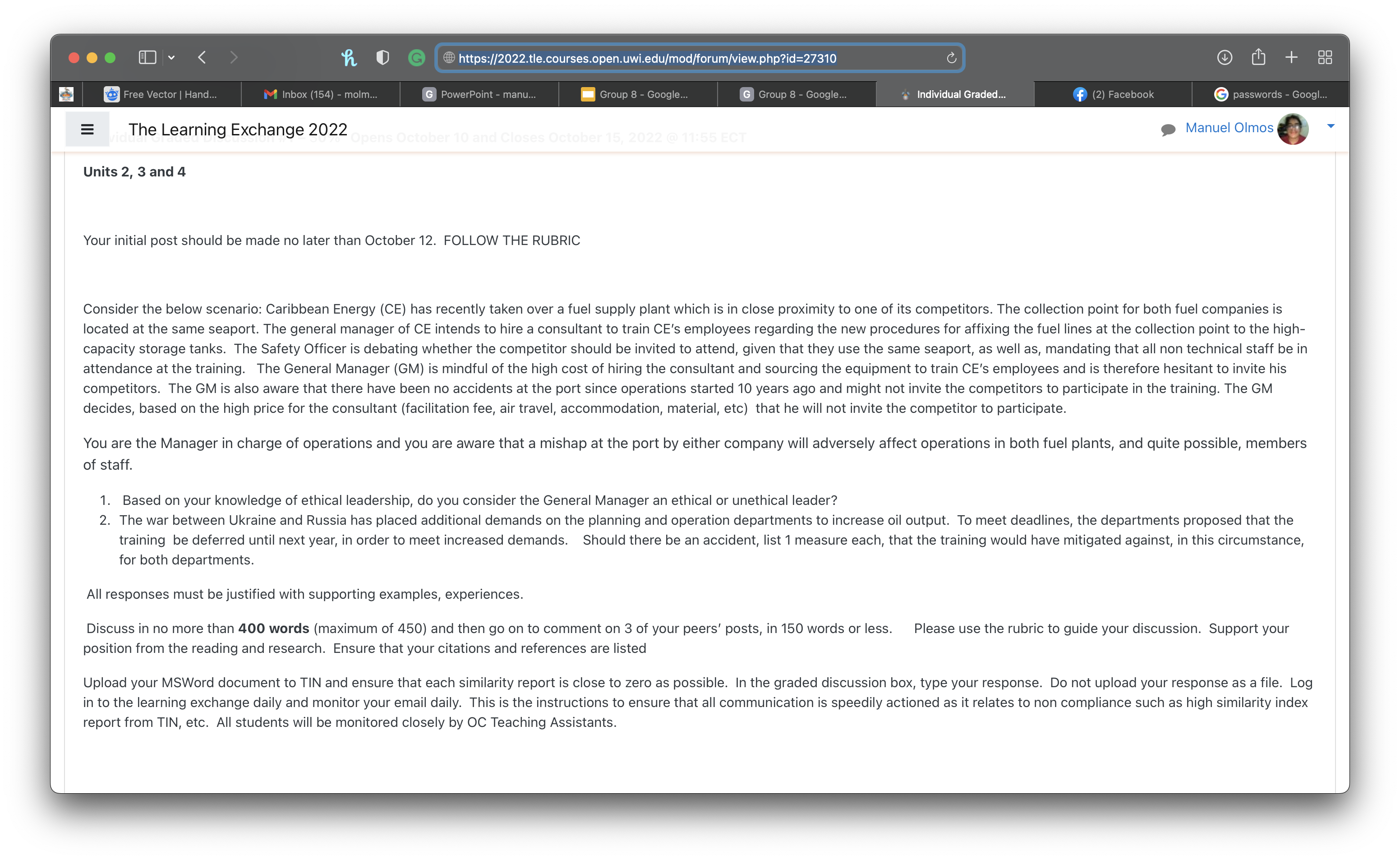 HI please answer question 2 Thank you 0 .: https://2022.tle.coursesopen.uwi.edu/mod/forum/view.php?id:27310 O rut