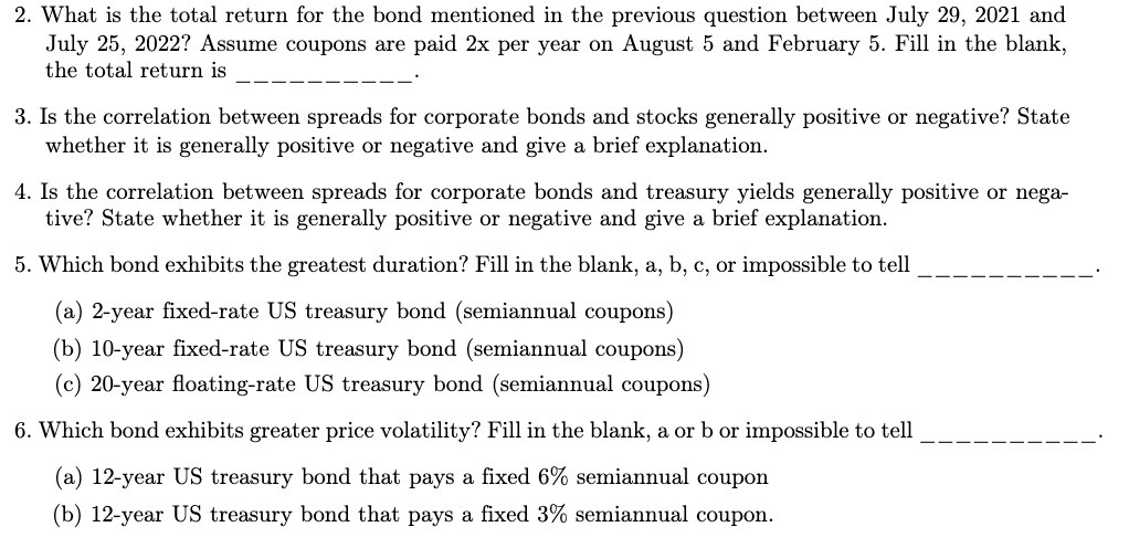 2. What is the total return for the bond mentioned in