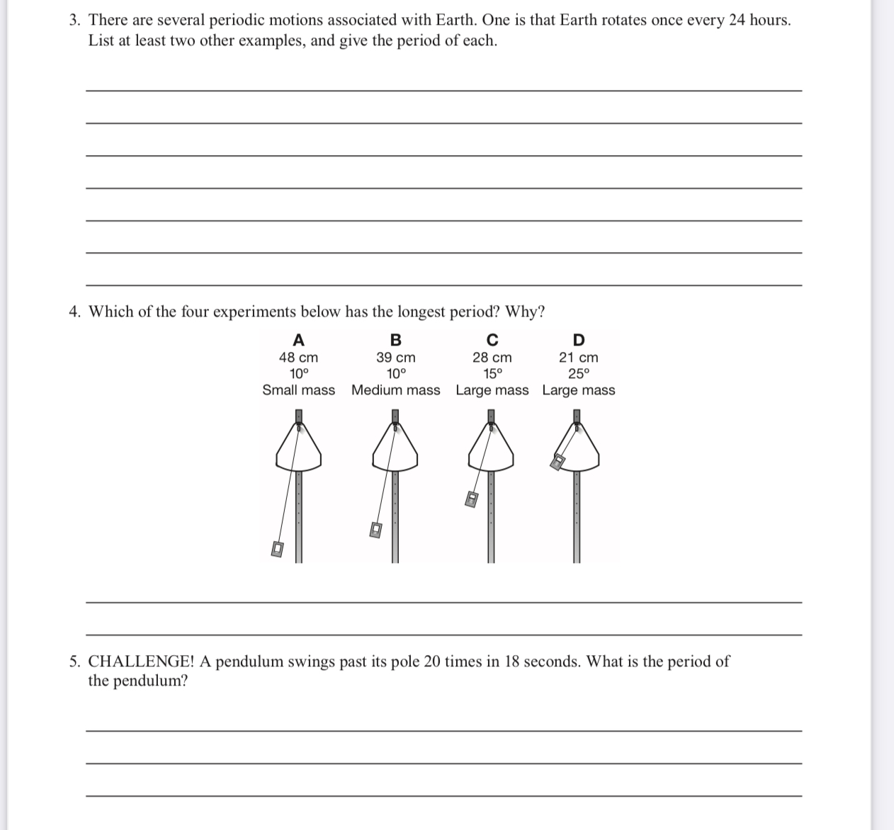 correct answers and describe the harmonic motion in each correct answer. A