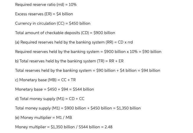 for the banking system is 10%. Assume that the banking system has