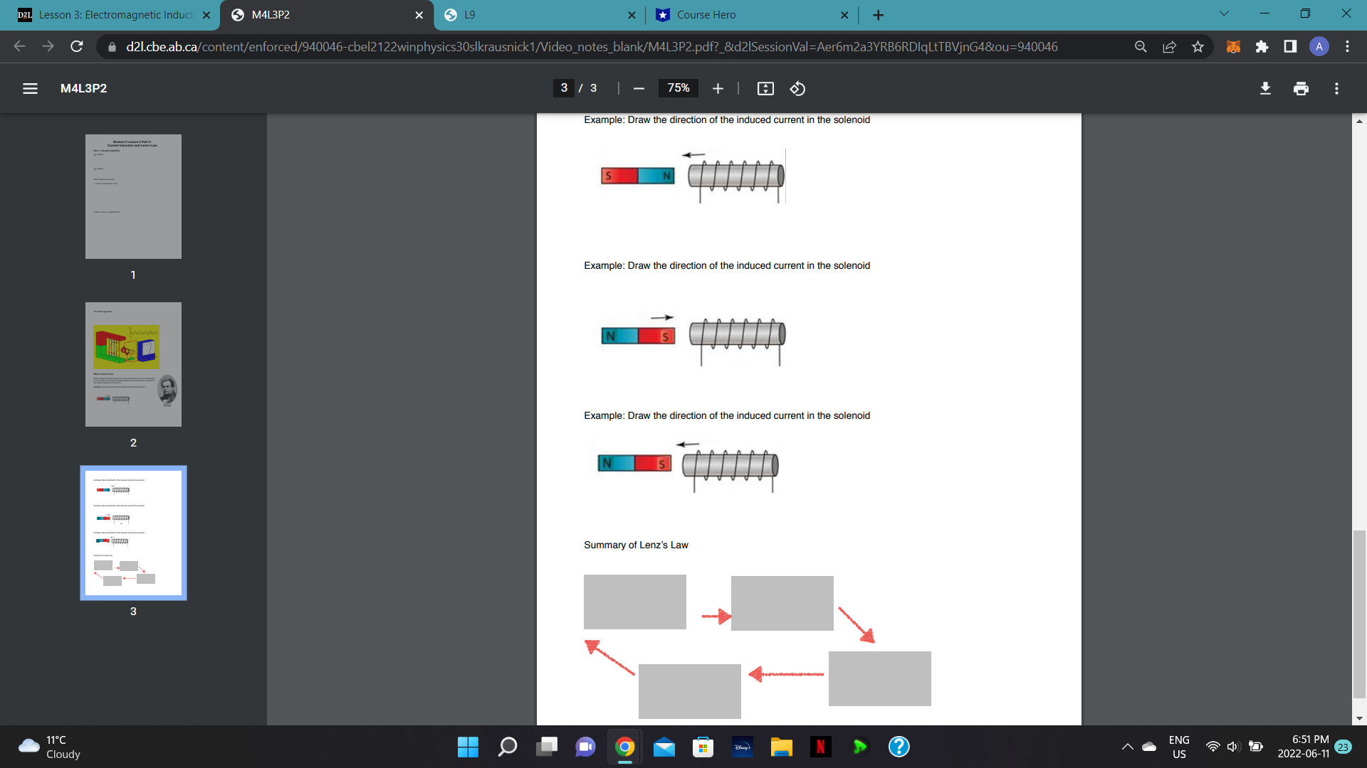 3 Part 2: Current Induction and Lenz's Law Part 1: Current Induction