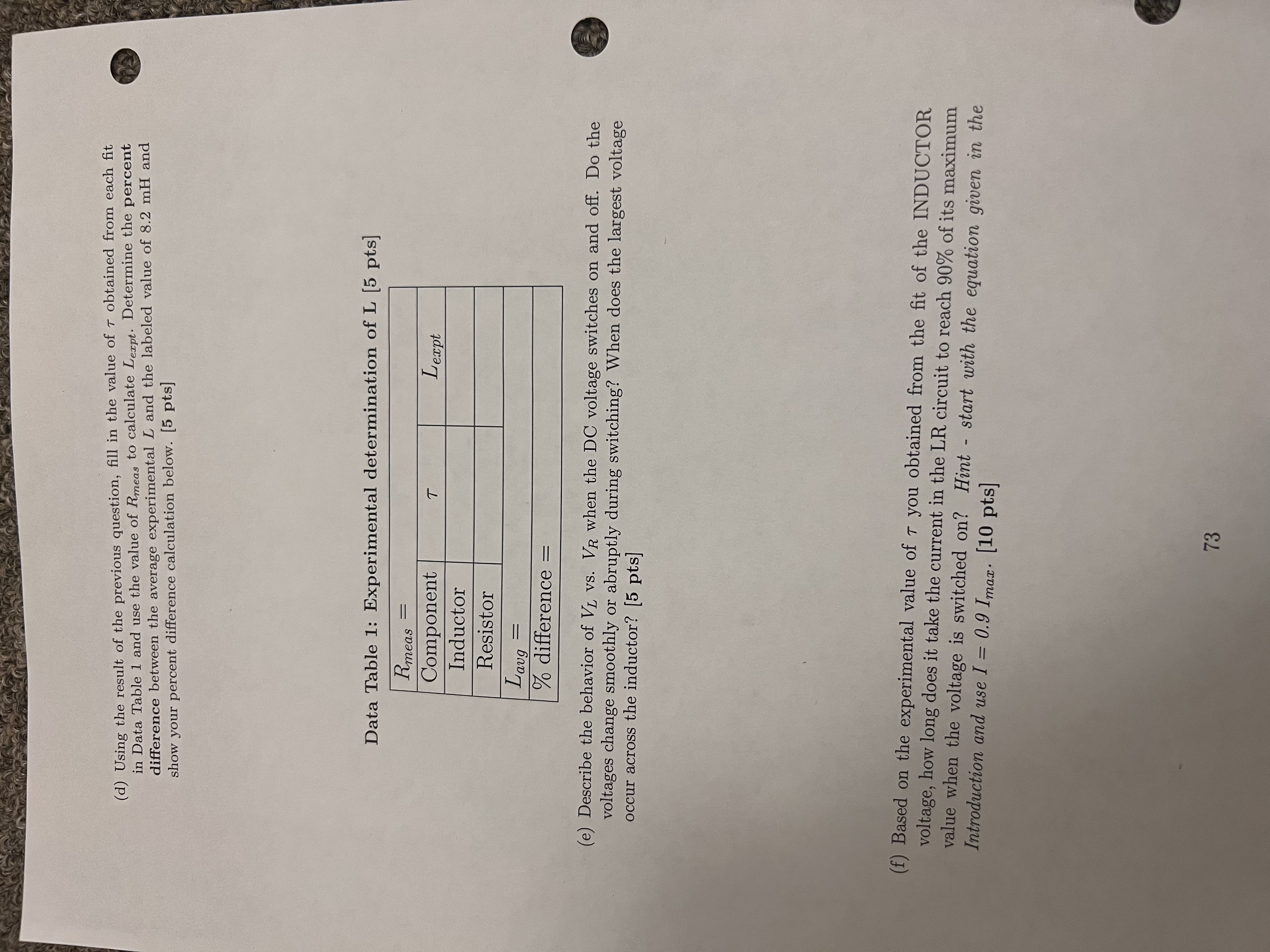  (d) Using the result of the previous question, fill in the