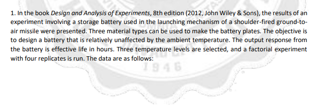 Data analysisshow the full solution guys 1. In the book Design and