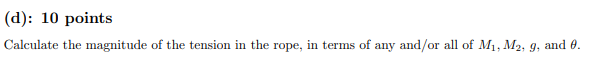 set of blocks shown below. One block, of mass M2, sits on