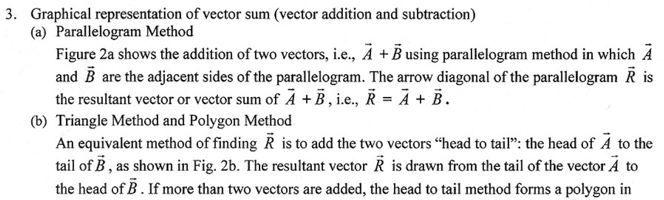 NOT skip anything. Thank you! 3. Graphical representation of vector sum (vector