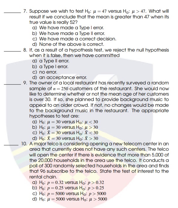 Write your answer on the space provided before the number. 1. Which