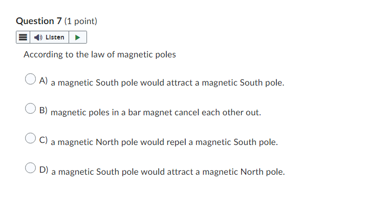 point] E-ll Magnetic fields are strongest O A} near the equator. O